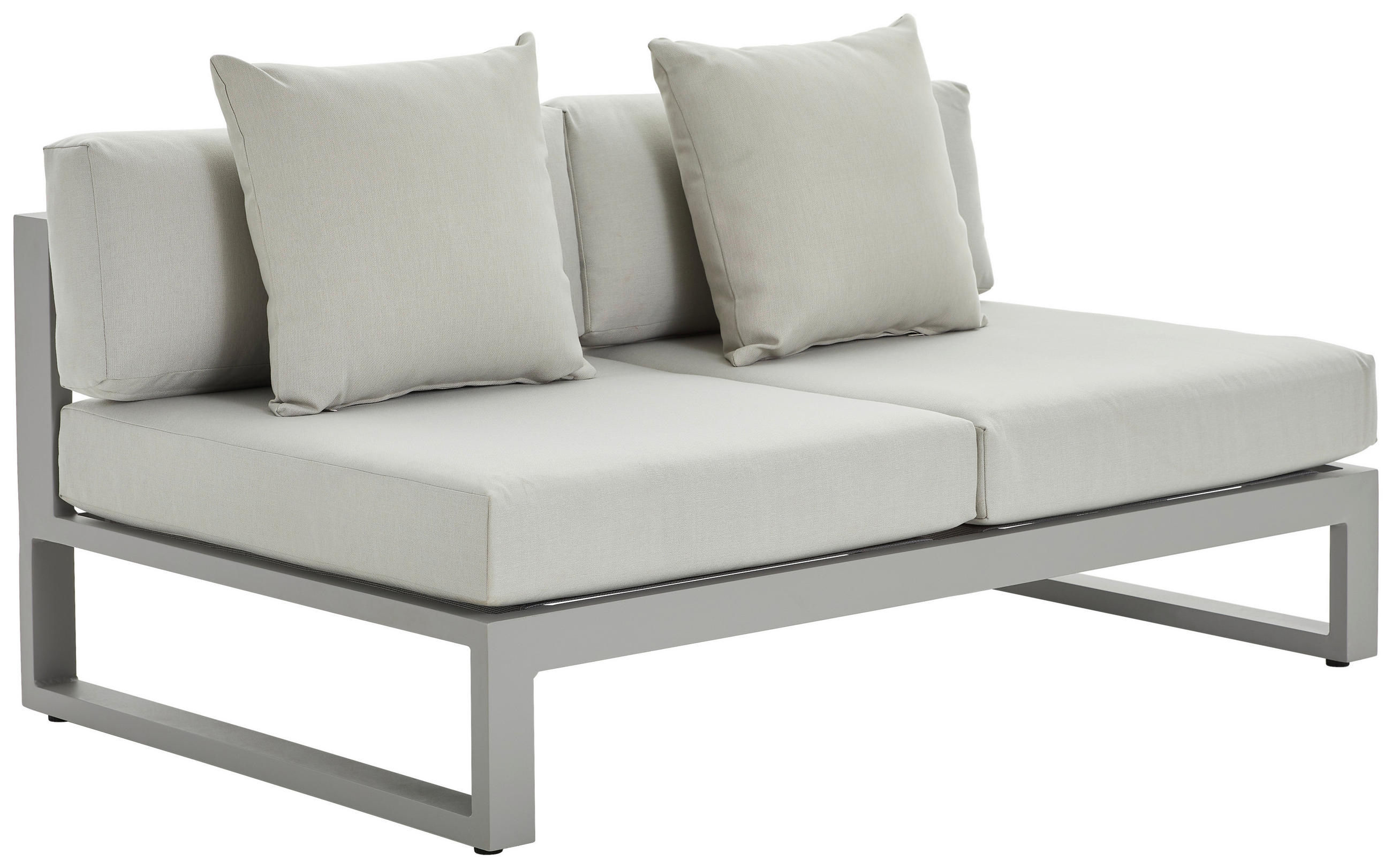 LOUNGESOFA 140/60/90 cm Aluminium  - Hellgrau/Grau, Design, Textil/Metall (140/60/90cm) - Amatio