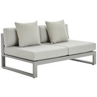 LOUNGESOFA 140/60/90 cm Aluminium  - Hellgrau/Grau, Design, Textil/Metall (140/60/90cm) - Amatio