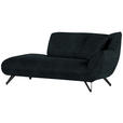 CHAISELONGUE in Samt Anthrazit  - Anthrazit/Schwarz, Design, Textil/Metall (190/90/95cm) - Carryhome