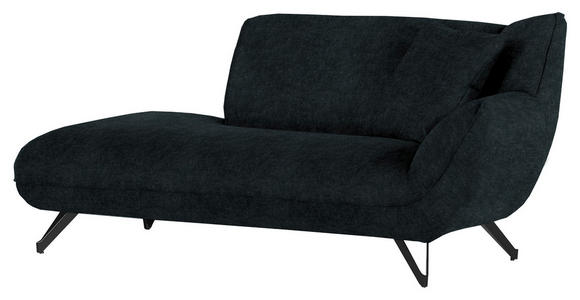 CHAISELONGUE in Samt Anthrazit  - Anthrazit/Schwarz, Design, Textil/Metall (190/90/95cm) - Carryhome