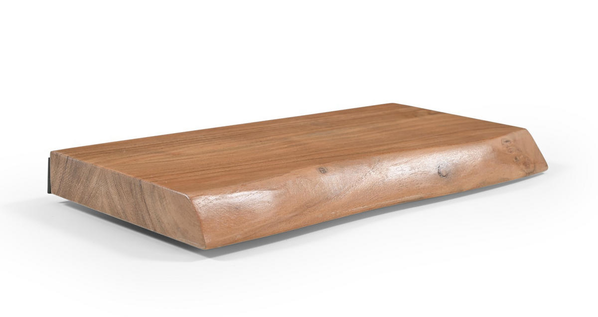 WANDBOARD Holz, Metall Akazie vollmassiv Naturfarben  - Naturfarben, Design, Holz/Metall (40/3,5/20cm) - Livetastic