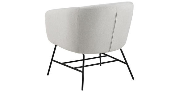 COCKTAILSESSEL - Hellgrau/Schwarz, Design, Textil/Metall (72/76/67cm) - Ambia Home