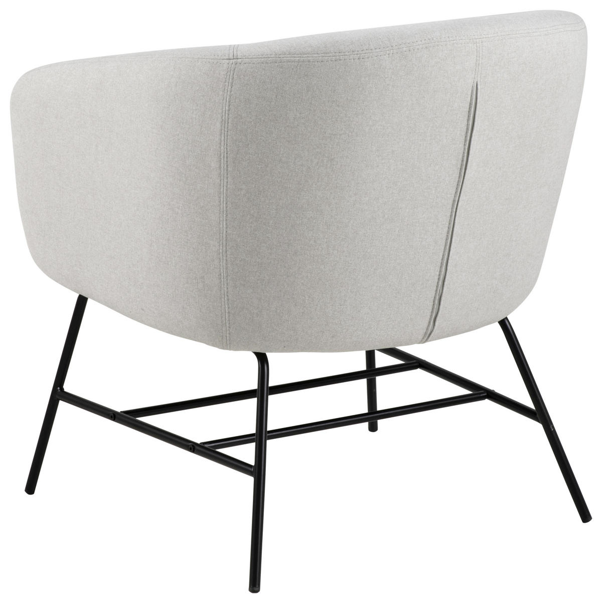 COCKTAILSESSEL Velours Hellgrau  - Hellgrau/Schwarz, Design, Textil/Metall (72/76/67cm) - Ambia Home
