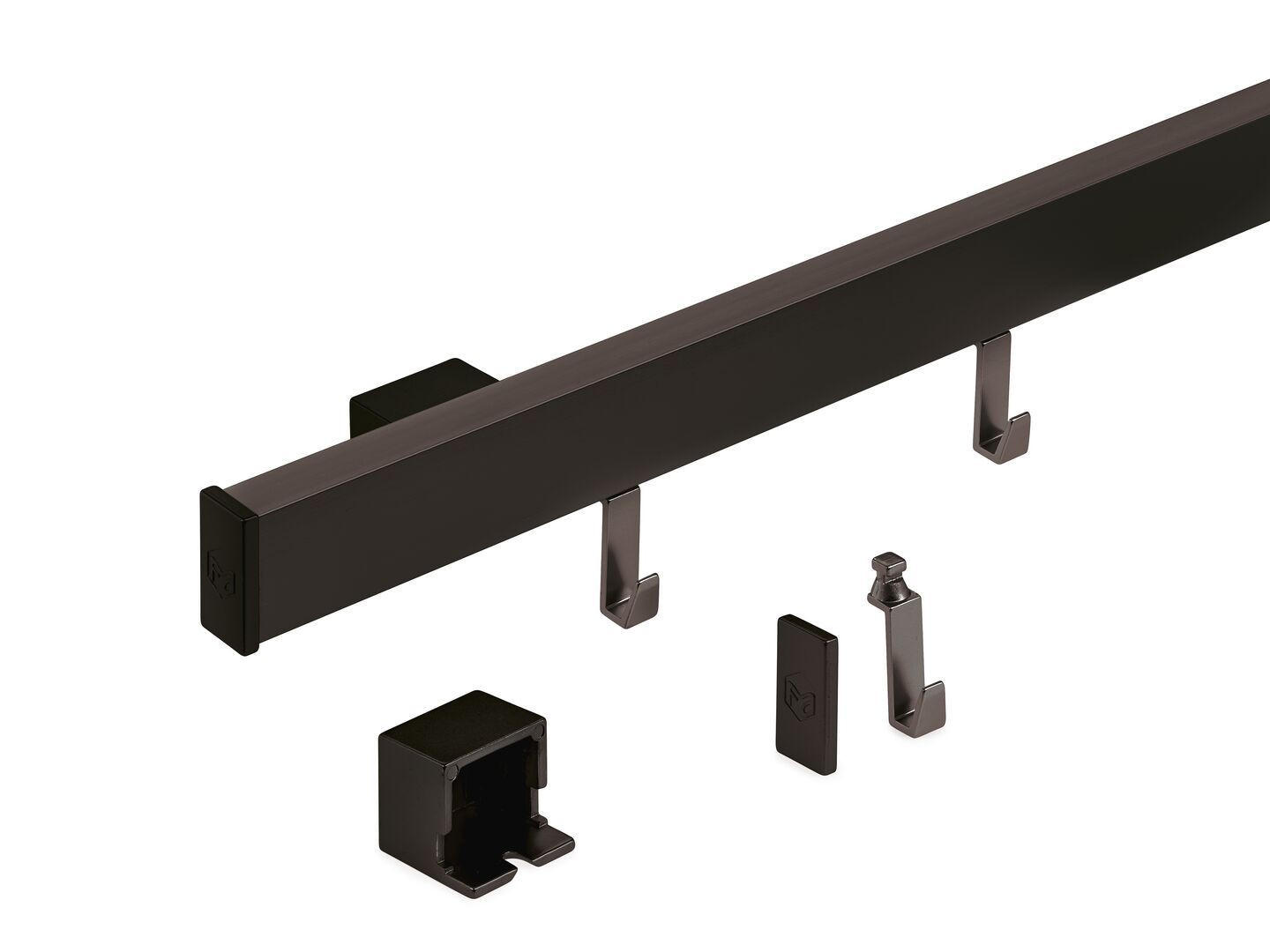 KÜCHENRELING 120/3,5/1,7 cm  in Schwarz  - Schwarz, Basics, Metall (120/3,5/1,7cm) - HKT
