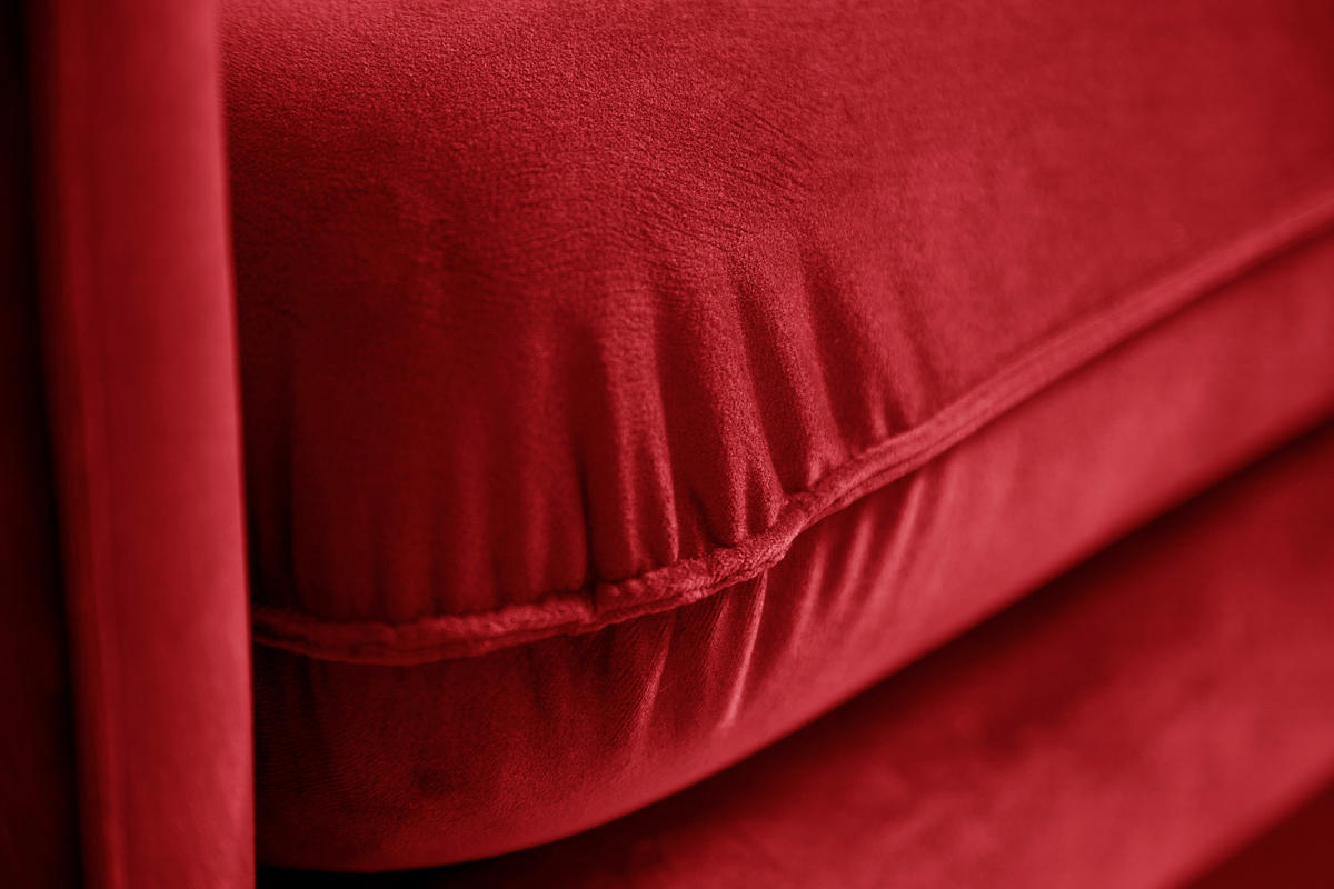 3-SITZER-SOFA ROSSANA-3S Sofa Samt Dunkelrot  - Dunkelrot, MODERN, Textil (215/88/94cm) - MID.YOU