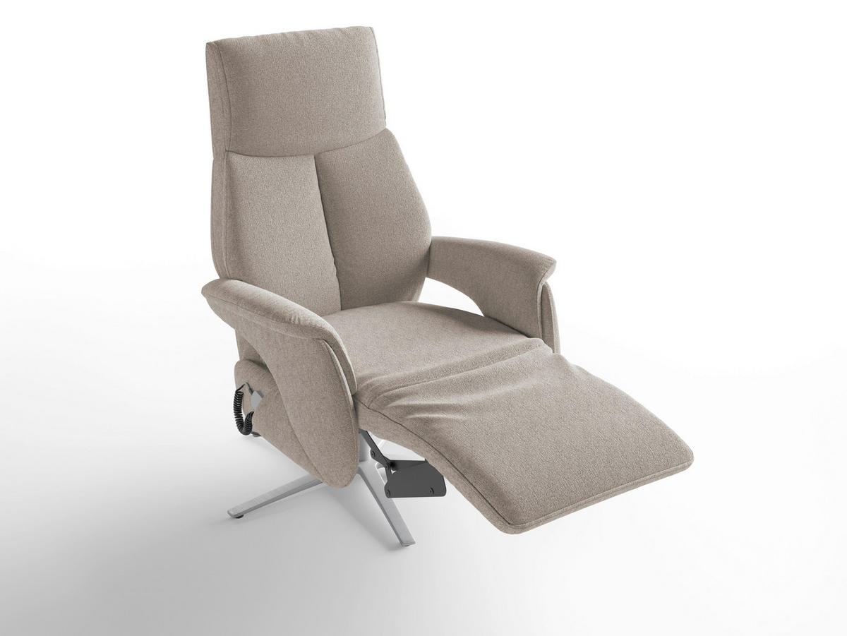 RELAXAČNÉ KRESLO, textil, taupe - strieborná/taupe, Basics, kov/textil (75/110/85cm) - Sit & More