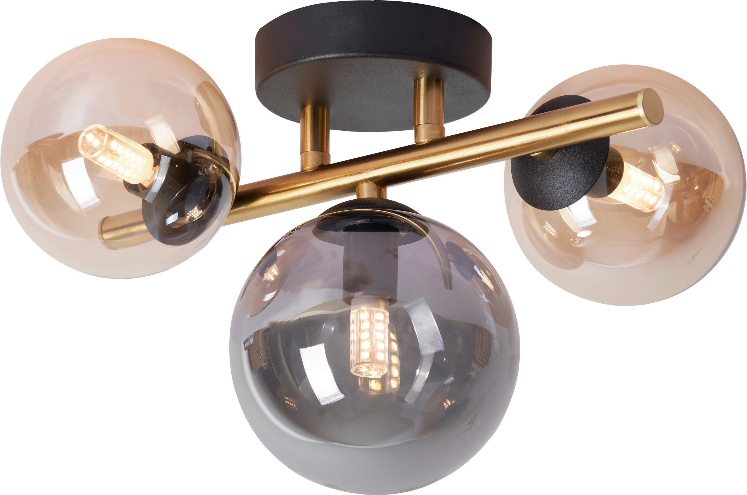 LED-WANDLEUCHTE 28/21/19 cm - Goldfarben/Bernsteinfarben, LIFESTYLE, Glas/Metall (28/21/19cm) - Dieter Knoll