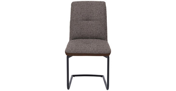 SCHWINGSTUHL in Stahl Flachgewebe - Schwarz/Braun, Design, Textil/Metall (48/91/62cm) - Dieter Knoll