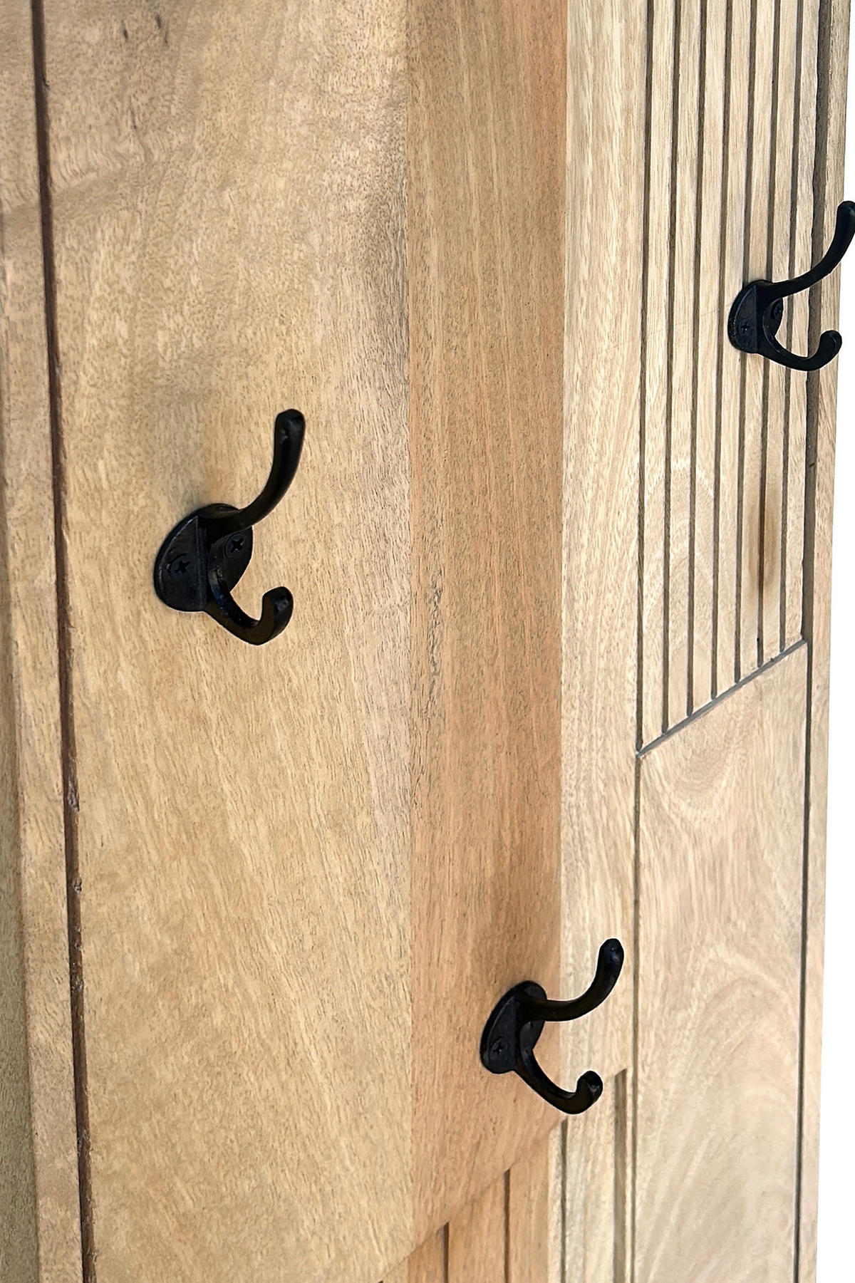 GARDEROBENPANEEL  in 35/110/3 cm  - Schwarz/Naturfarben, Design, Holz/Metall (35/110/3cm) - MID.YOU