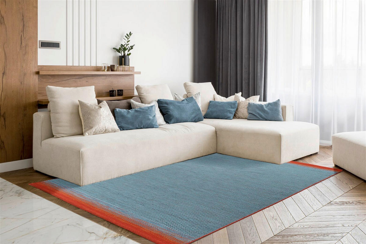 HANDWEBTEPPICH Wohnzimmer 200/300 cm Blau rechteckig  - Blau, Basics, Textil (200/300cm) - Kayoom