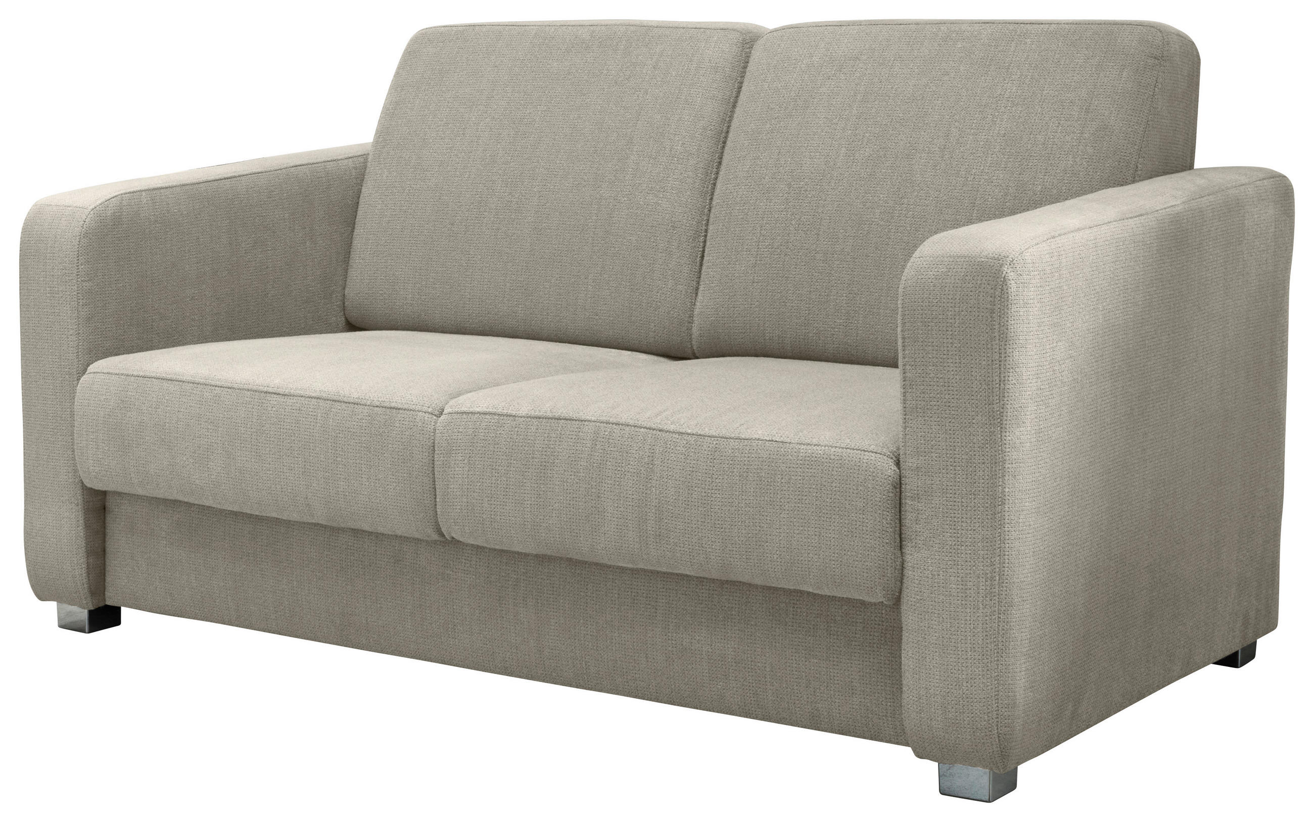 SCHLAFSOFA in Chenille Beige  - Chromfarben/Beige, Basics, Kunststoff/Textil (159/88/87cm) - Livetastic