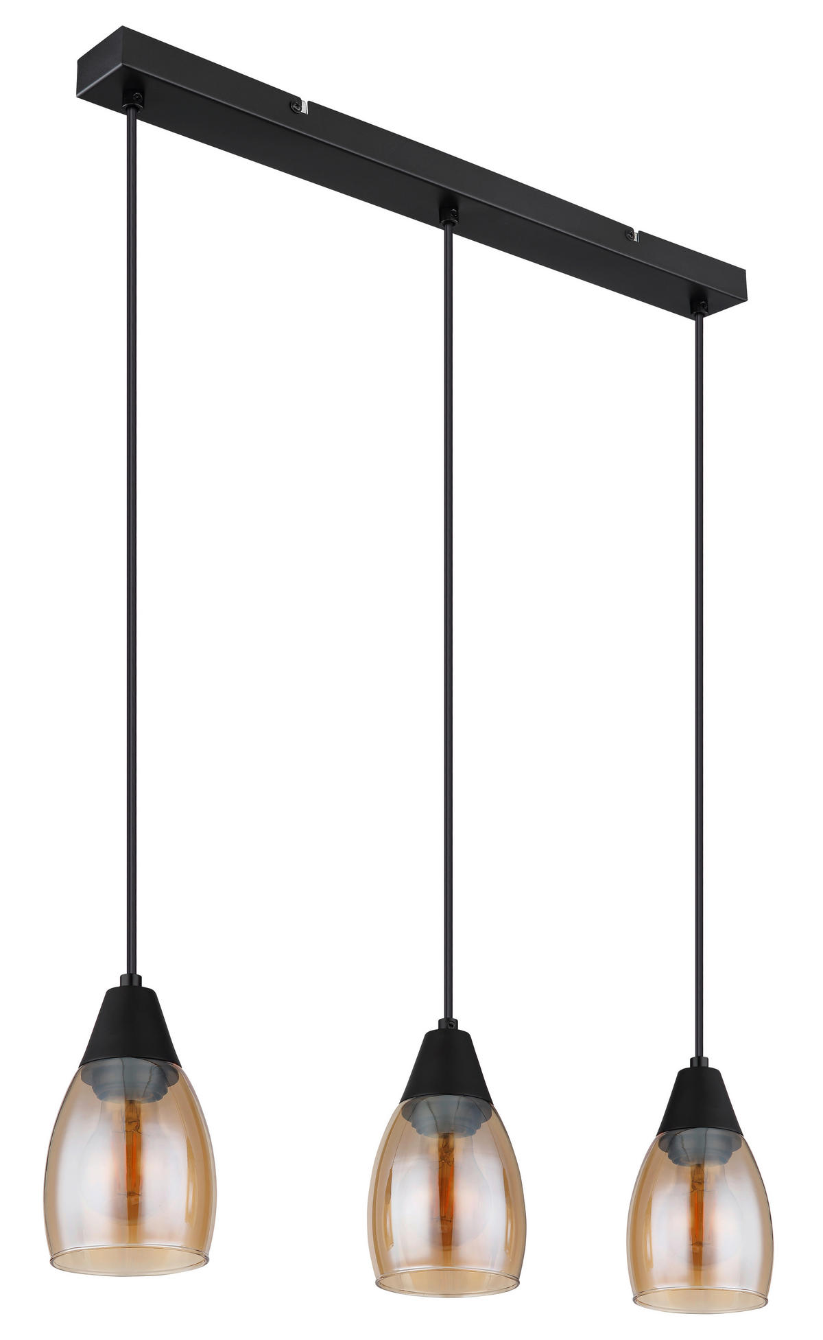 ZÁVESNÉ SVIETIDLO, 55/10/120 cm  - čierna, Design, kov/plast (55/10/120cm) - Globo