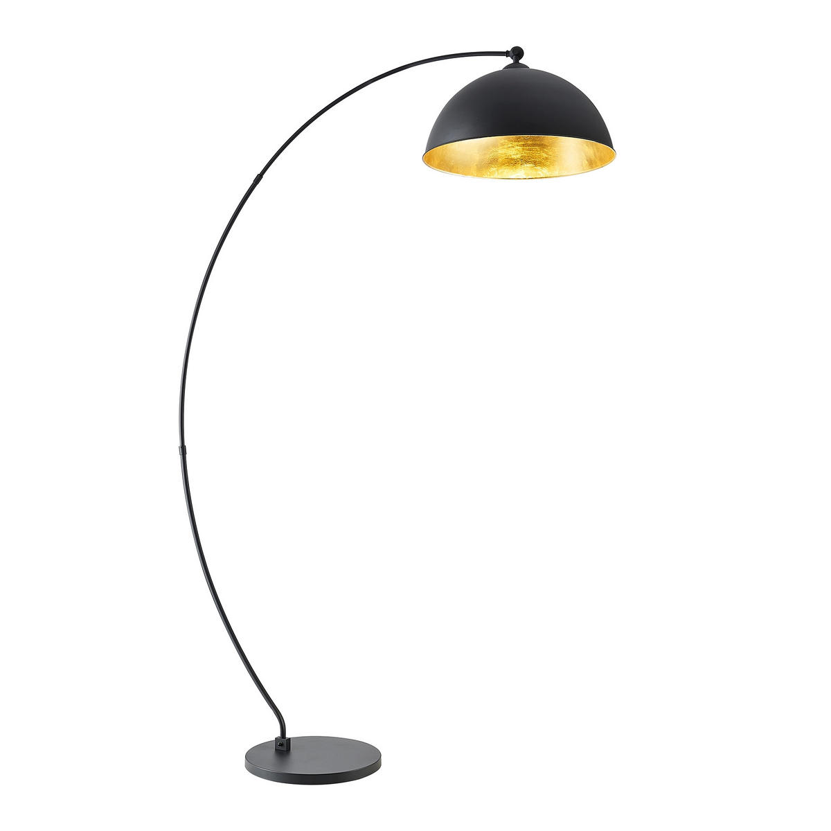 STEHLEUCHTE Aleyna 118/185 cm   - Goldfarben/Schwarz, Design, Metall (118/185cm) - Novel
