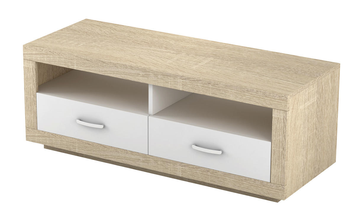 TV ELEMENT boje hrasta   - bijela/srebrne boje, Design, drvni materijal/plastika (120/45/45cm) - Boxxx