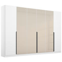 DREHTÜRENSCHRANK 271/210/54 cm,  in Weiß, Champagner, 6 Tür(en)  - Champagner/Weiß, MODERN, Glas/Holzwerkstoff (271/210/54cm) - Rauch Möbel