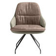 ARMLEHNSTUHL  Beinauswahl, Sitzfläche 360° drehbar, Stoff-/Lederauswahl Velours  Sandfarben, Graugrün  - Sandfarben/Schwarz, Design, Textil/Metall (60/86/66cm) - Dieter Knoll