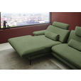 ECKSOFA  in Chenille, Flachgewebe Grün Rücken echt  180/284 cm  - Schwarz/Grün, Design, Textil/Metall (180/284cm) - Dieter Knoll