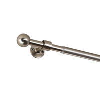 VORHANGSTANGENSET   - Grau Hochglanz, Basics, Metall (120/8/3.3cm)