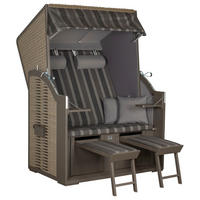 STRANDKORB Dunkelgrau  - Dunkelgrau, LIFESTYLE, Holz/Textil (120/160/80cm)