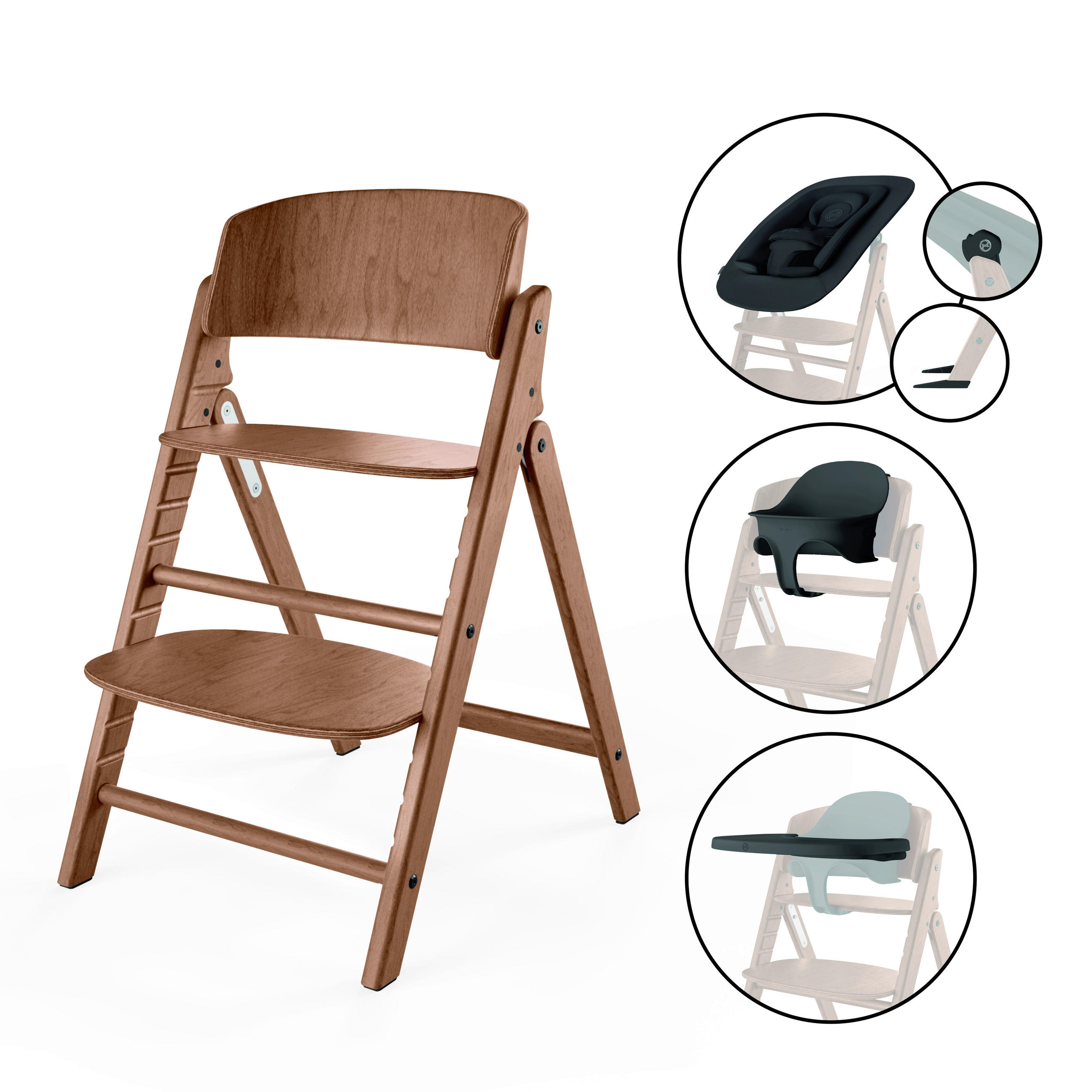 HOCHSTUHL Click&Fold 4 in 1 Hellbraun All Natural Dark  - Hellbraun, Basics, Holz/Kunststoff (69,9-77,5/47/80,8-90,6cm) - cybex GOLD