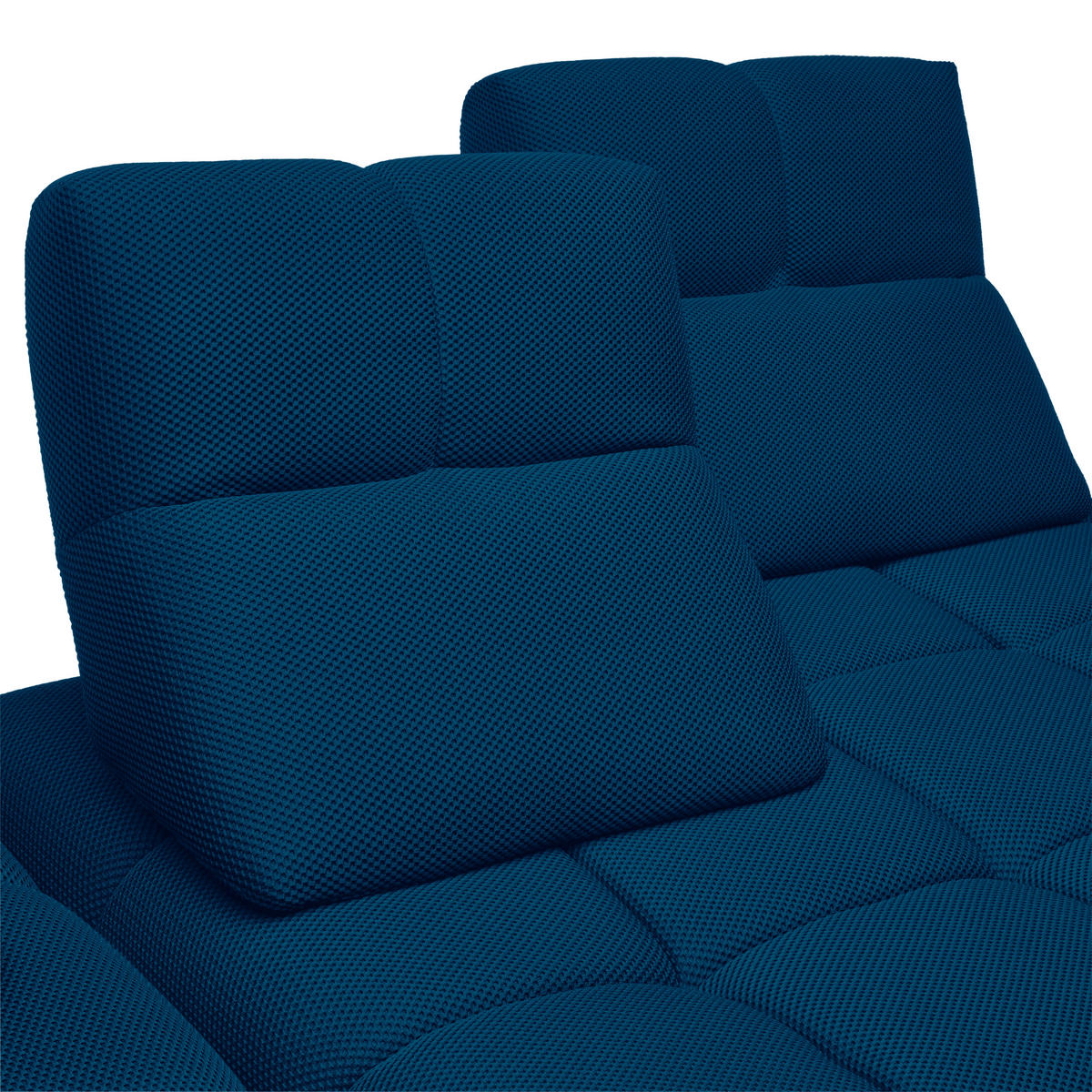 ECKSOFA  in Struktur Blau  233/313 cm  - Blau/Schwarz, Design, Kunststoff/Textil (233/313cm) - Belluti