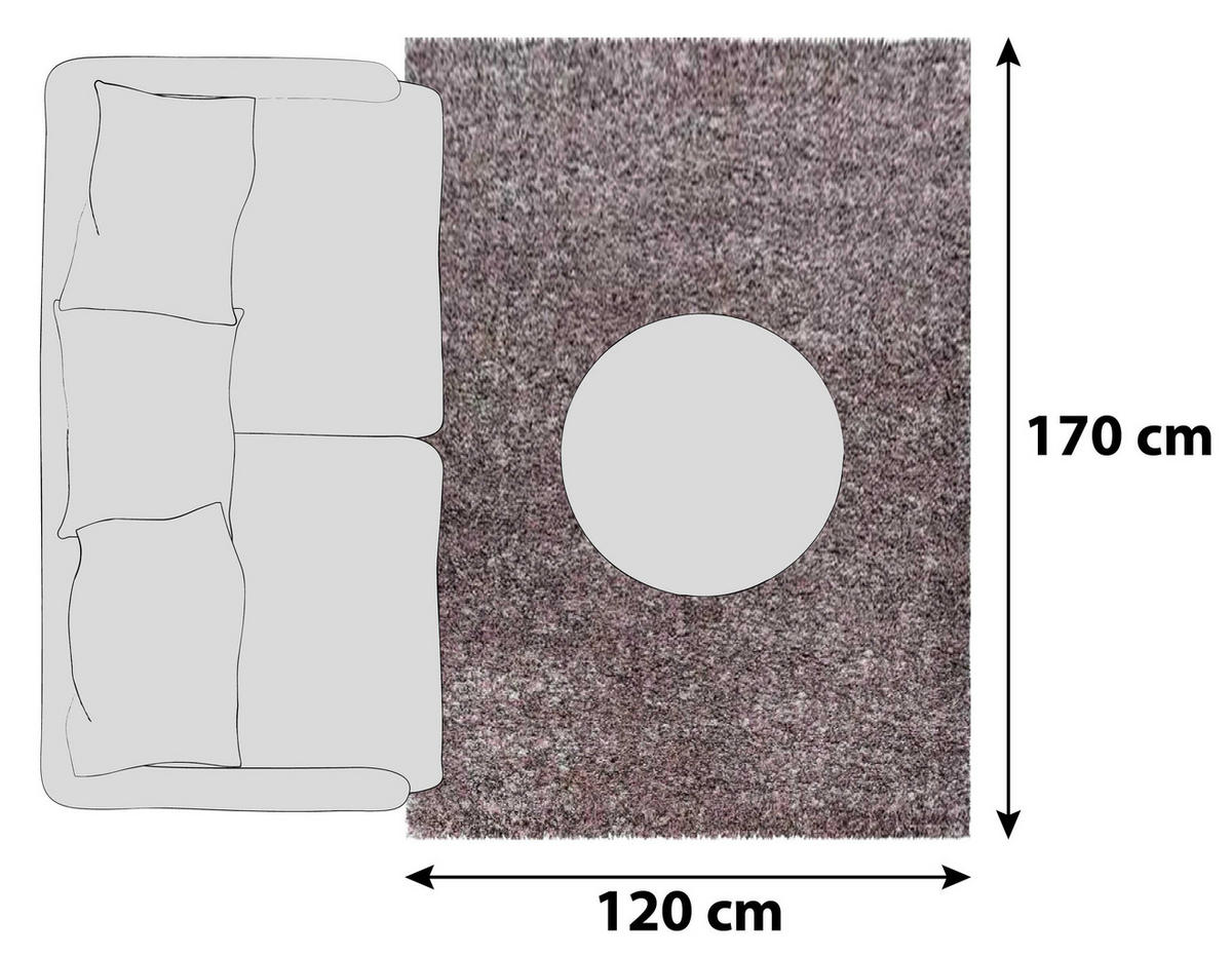 HOCHFLORTEPPICH 120/170 cm Enjoy Rosa  - Rosa, KONVENTIONELL, Textil (120/170cm)