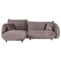 HÖRNSOFFA i plysch lerfärgad  - lerfärgad/svart, Klassisk, textil/plast (170/270cm) - MID.YOU