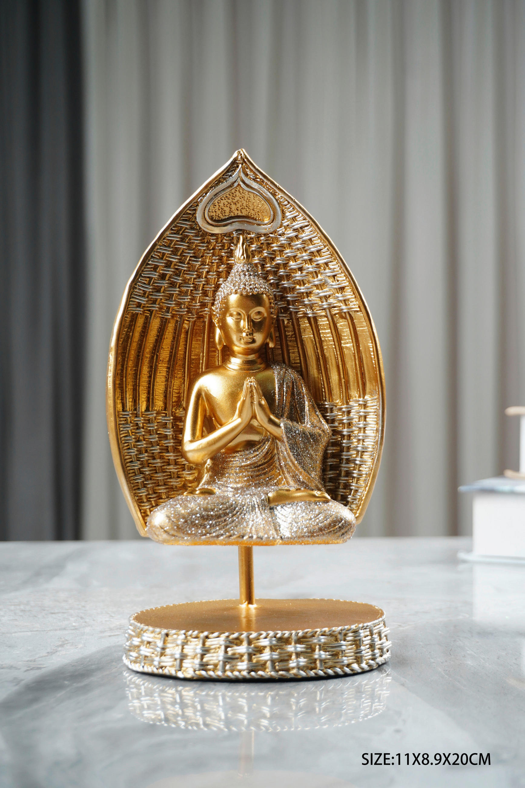 SZOBOR - aranyszínű/fehér, Basics, műanyag (11/9/20cm)