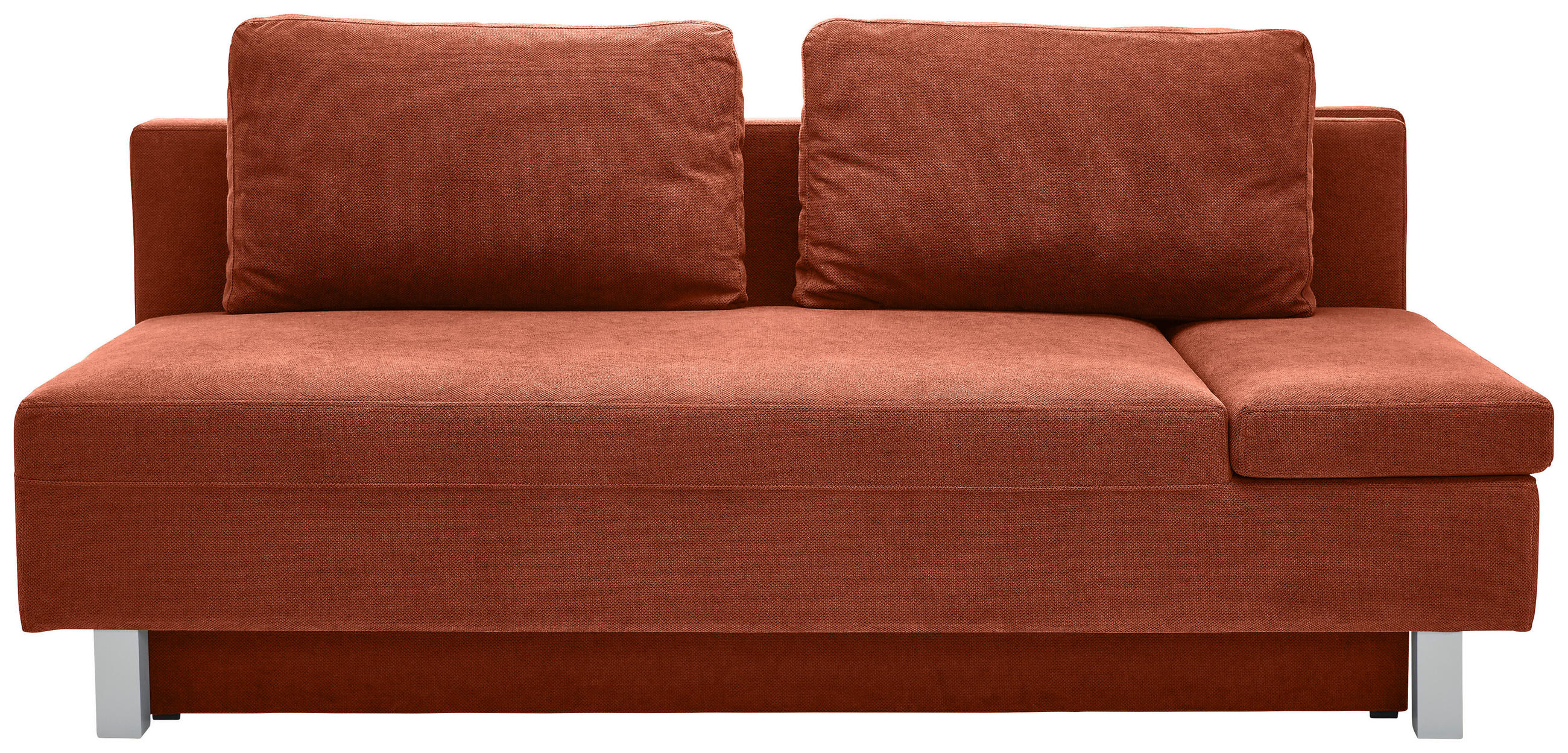 SCHLAFSOFA in Flachgewebe Kupferfarben  - Chromfarben/Kupferfarben, Design, Holz/Textil (205/77-93/99cm) - Novel
