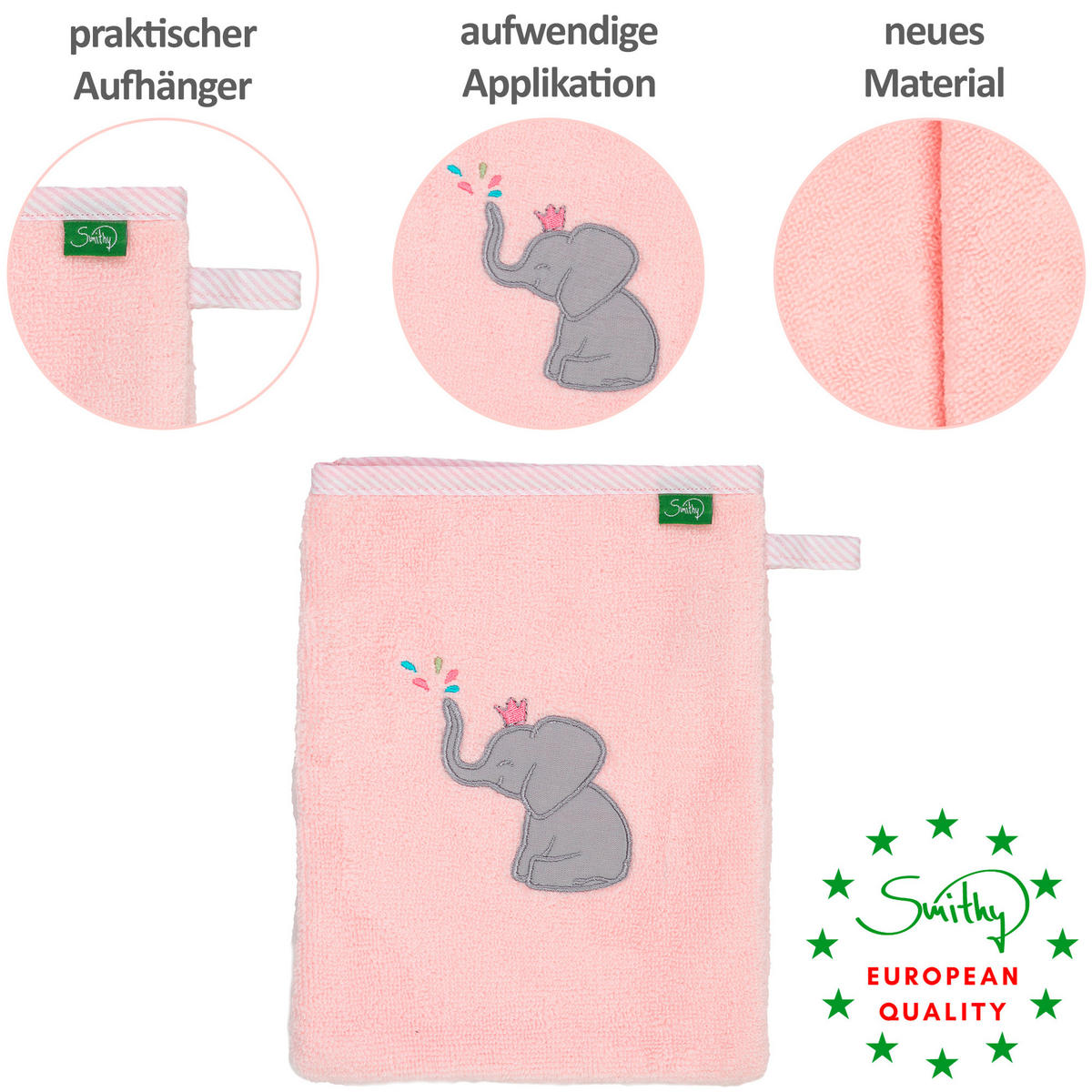 FROTTIERSET ELEFANT Rosa  - Rosa, Basics, Textil