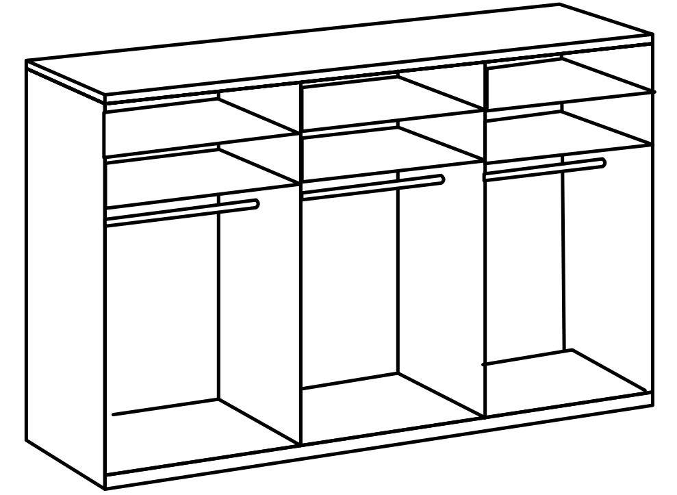 SCHWEBETÜRENSCHRANK 300/236/65 cm 4-türig  - Chromfarben/Weiß Hochglanz, MODERN, Holzwerkstoff/Metall (300/236/65cm) - MID.YOU