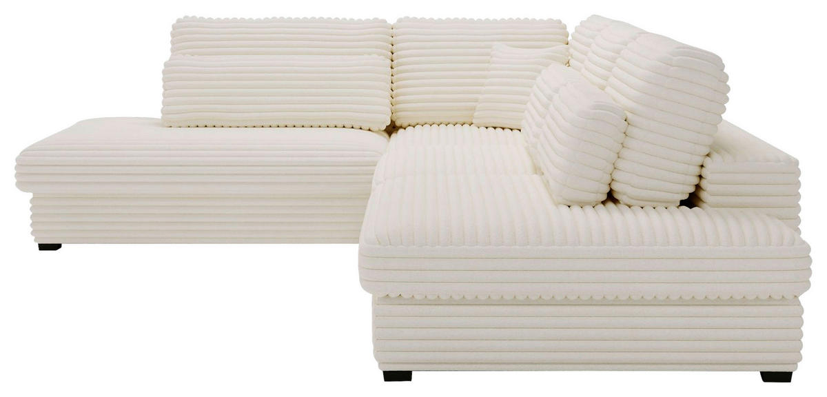 ECKSOFA in Cord, Plüsch Beige  244/332 cm  - Beige/Schwarz, Design, Kunststoff/Textil (244/332cm) - Livetastic