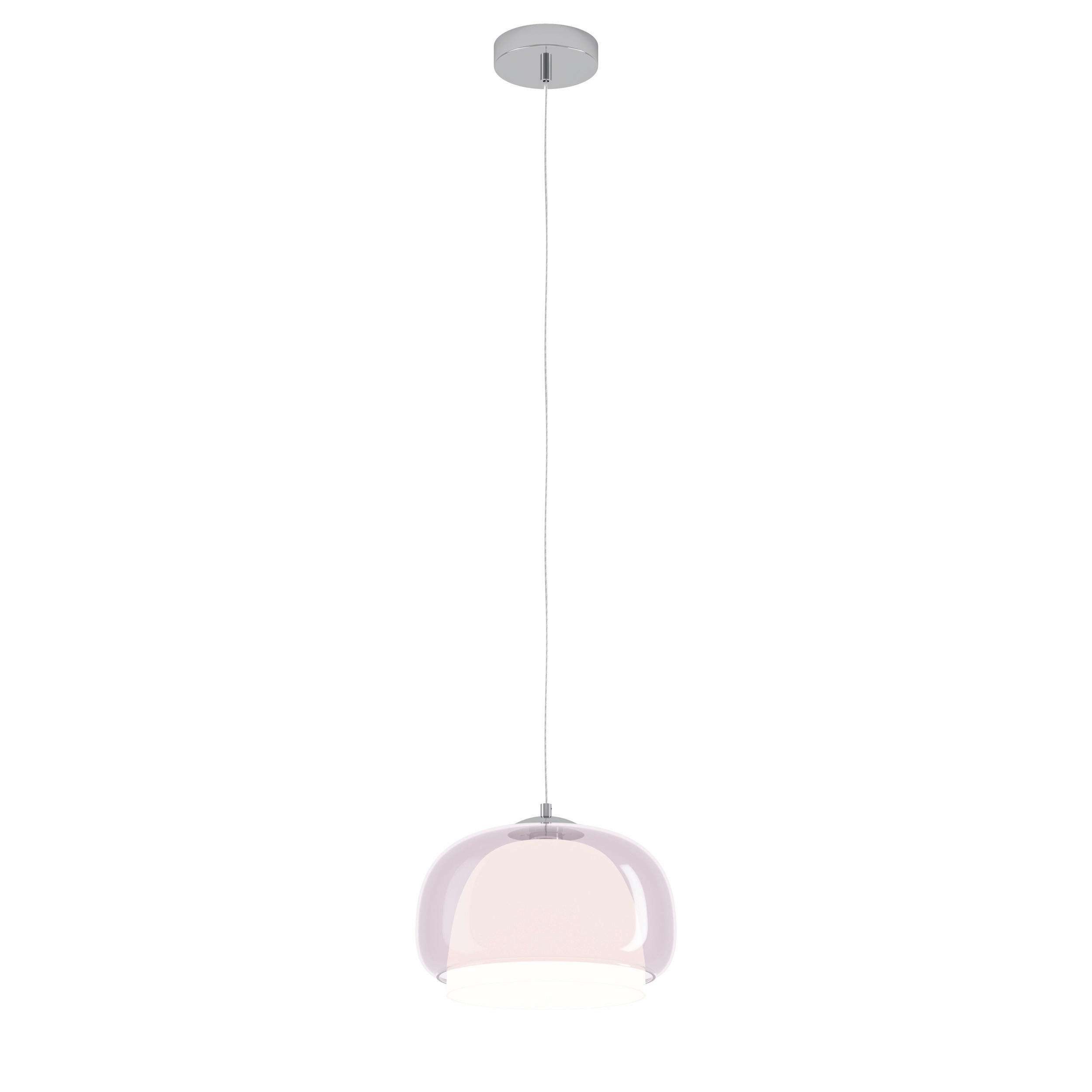 HÄNGELEUCHTE Belomontejo 30/150 cm  - Rosa/Weiß, Design, Glas/Metall (30/150cm) - Eglo