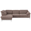 ECKSOFA Taupe Chenille  - Taupe/Chromfarben, Design, Textil/Metall (232/293cm) - Livetastic