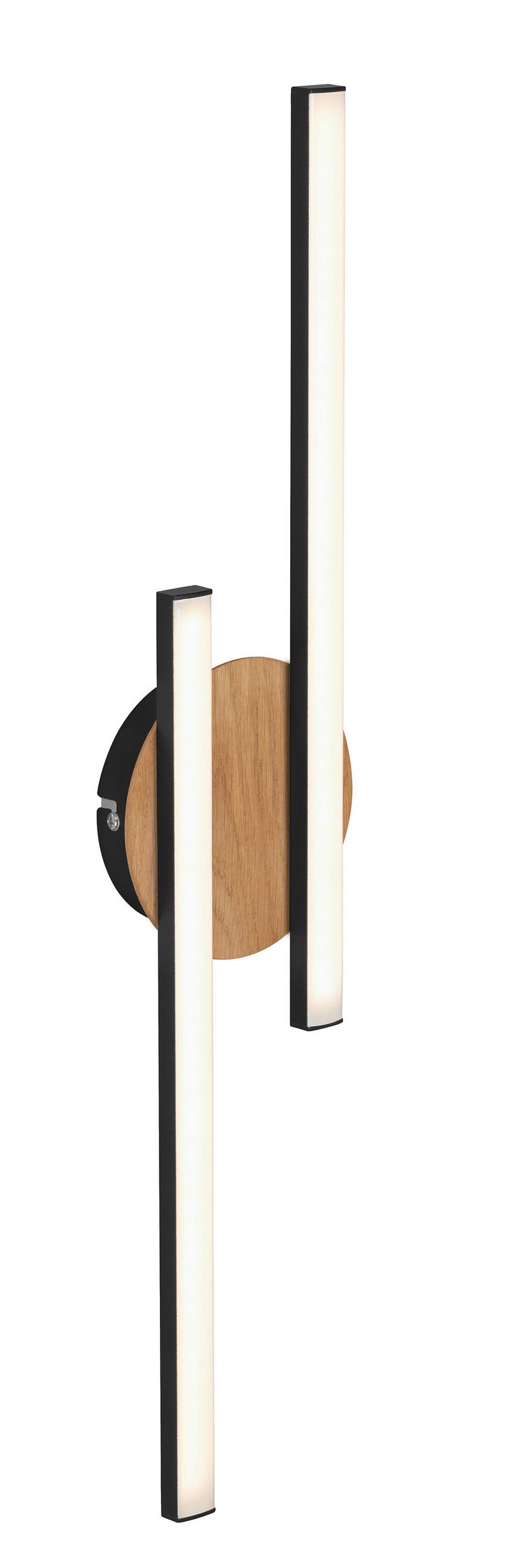 LED-DECKENLEUCHTE 56/12/3,7 cm  - Eichefarben/Schwarz, Design, Holz/Kunststoff (56/12/3,7cm)
