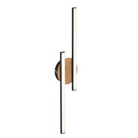 LED-DECKENLEUCHTE 56/12/3,7 cm  - Eichefarben/Schwarz, Design, Holz/Kunststoff (56/12/3,7cm)