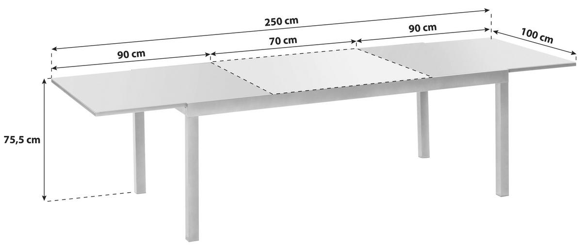 GARTENSET 7-teilig  - Graphitfarben/Grau, KONVENTIONELL, Glas/Textil - Gardenson