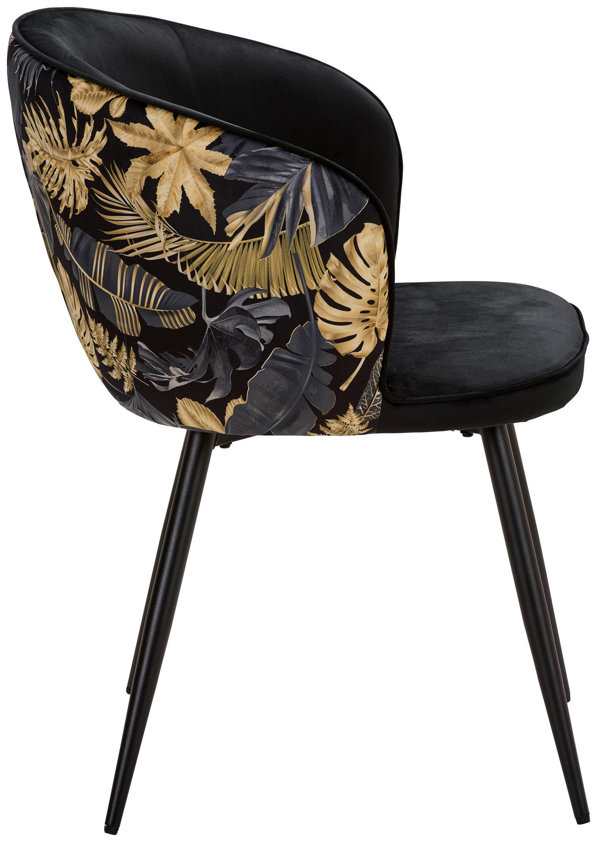 CHAISE ACCOUDOIRS  in Eisen Samt  - Goldfarben/Schwarz, Modern, Holz/Textil (60/81/60cm) - MID.YOU