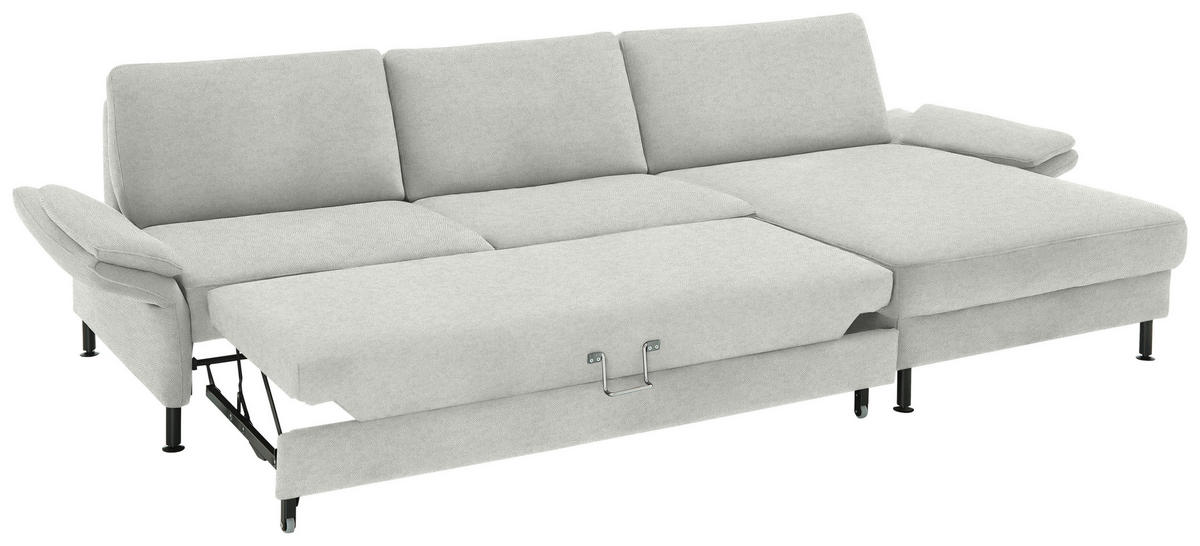 ECKSOFA  in Chenille, Flachgewebe Beige  316/175 cm  - Beige/Schwarz, Design, Textil/Metall (316/175cm) - Dieter Knoll