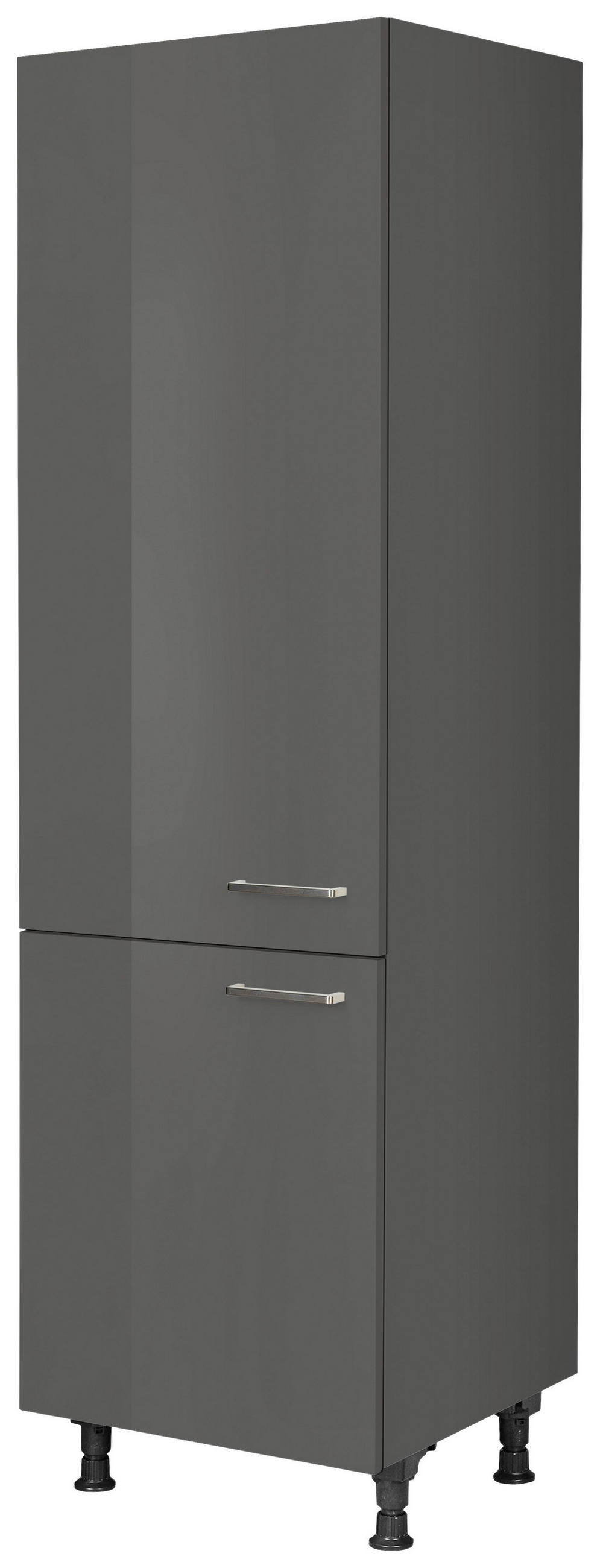 GERÄTEUMBAUSCHRANK 60/216,6/58 cm  in Schieferfarben  - Schieferfarben/Edelstahlfarben, MODERN, Holzwerkstoff/Metall (60/216,6/58cm) - Nobilia