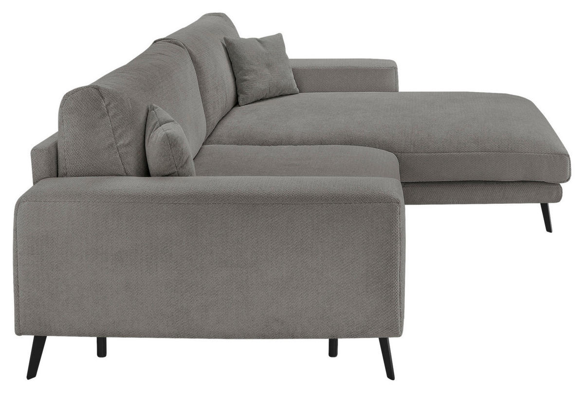 ECKSOFA Grau Webstoff  - Schwarz/Grau, KONVENTIONELL, Textil/Metall (269/195cm) - SetOne by Musterring