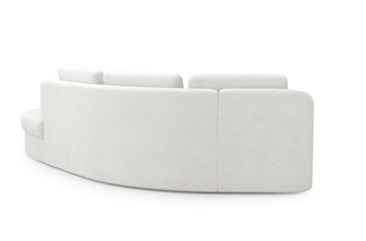 ECKSOFA in Flachgewebe Weiss  - Weiss/Schwarz, Modern, Kunststoff/Textil (266/230cm) - Sit & More