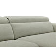 ECKSOFA Beige Mikrofaser Rücken echt, Relaxfunktion, Kopfteilverstellung  - Beige/Schwarz, Design, Holz/Textil (256/172cm) - Carryhome