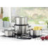 KOCHTOPFSET Edelstahl 4-teilig - Edelstahlfarben/Transparent, Basics, Glas/Metall - Homeware Profession.