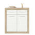 KOMMODE Eichefarben, Weiß - Eichefarben/Silberfarben, Design, Holz/Kunststoff (82/88/37cm) - BOXXX