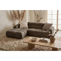 ECKSOFA VENTO in Struktur Hellbraun  175/255 cm  - Hellbraun/Schwarz, Design, Holz/Holzwerkstoff (175/255cm) - MID.YOU