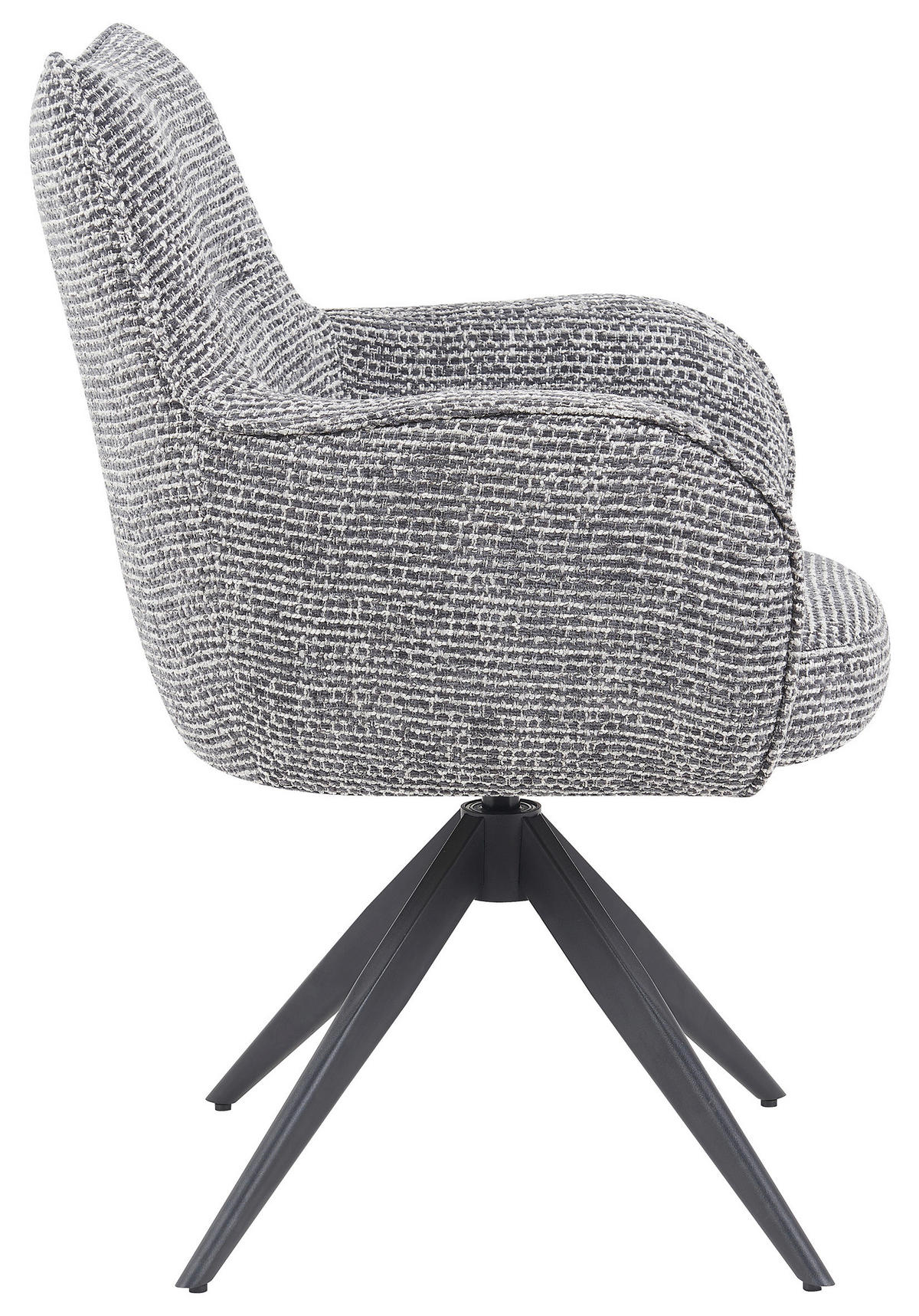 ARMLEHNSTUHL  in Chenille  - Dunkelgrau/Schwarz, MODERN, Textil/Metall (63/88/63cm) - Livetastic