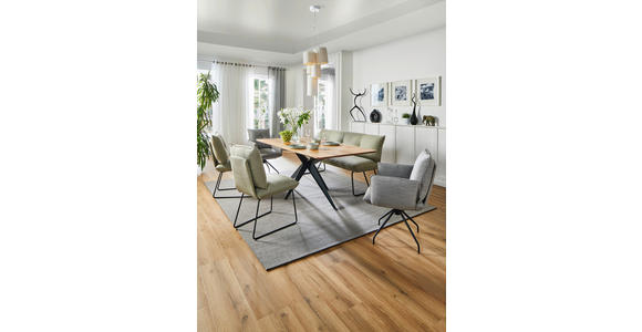 STUHL in Stahl Struktur Metall, Textil - Beige/Schwarz, Design, Textil/Metall (50/90/70cm) - Dieter Knoll