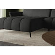 ECKSOFA Anthrazit Flachgewebe Rücken echt, Kopfteilverstellung, Sitztiefenverstellung  - Anthrazit/Schwarz, KONVENTIONELL, Textil/Metall (175/272cm) - Carryhome