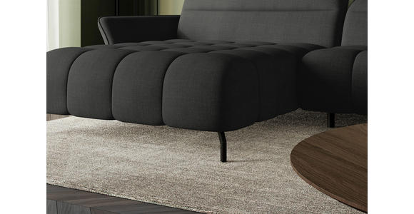 ECKSOFA Anthrazit Flachgewebe Rücken echt, Kopfteilverstellung, Sitztiefenverstellung  - Anthrazit/Schwarz, KONVENTIONELL, Textil/Metall (175/272cm) - Carryhome